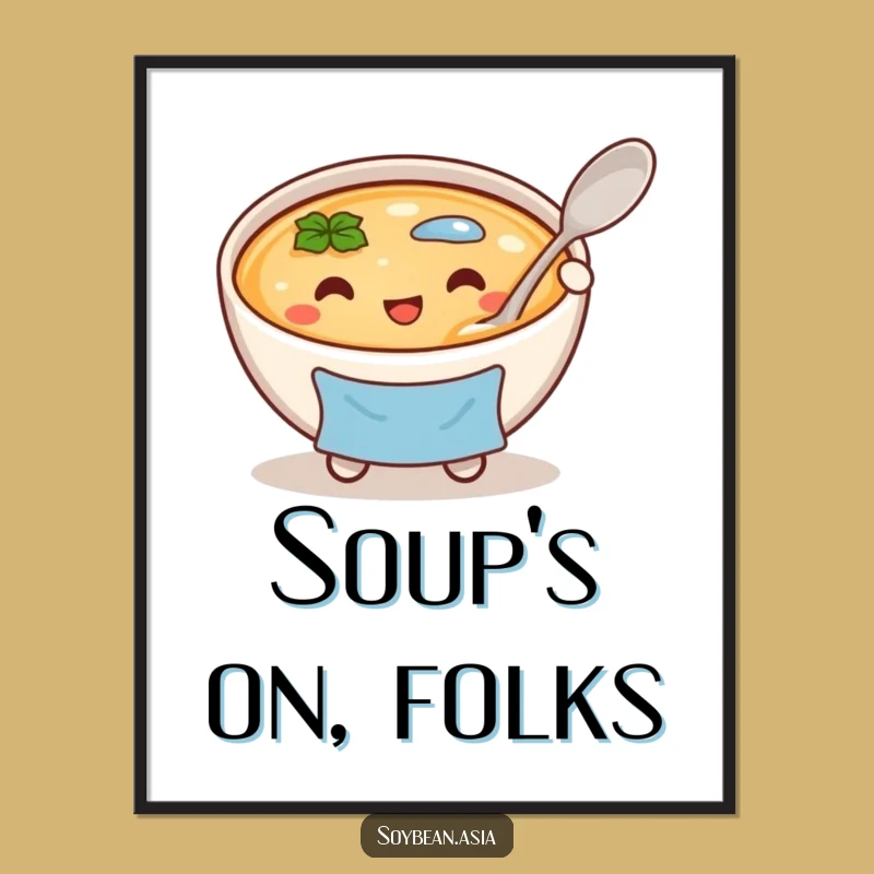 Funny Miso Soup Chef Digital Print: Instant Joy for Your Kitchen Decor