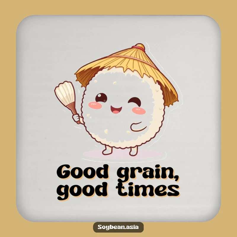 Funny Rice Ball Chef Coasters: Protect Surfaces with Japanese Charm