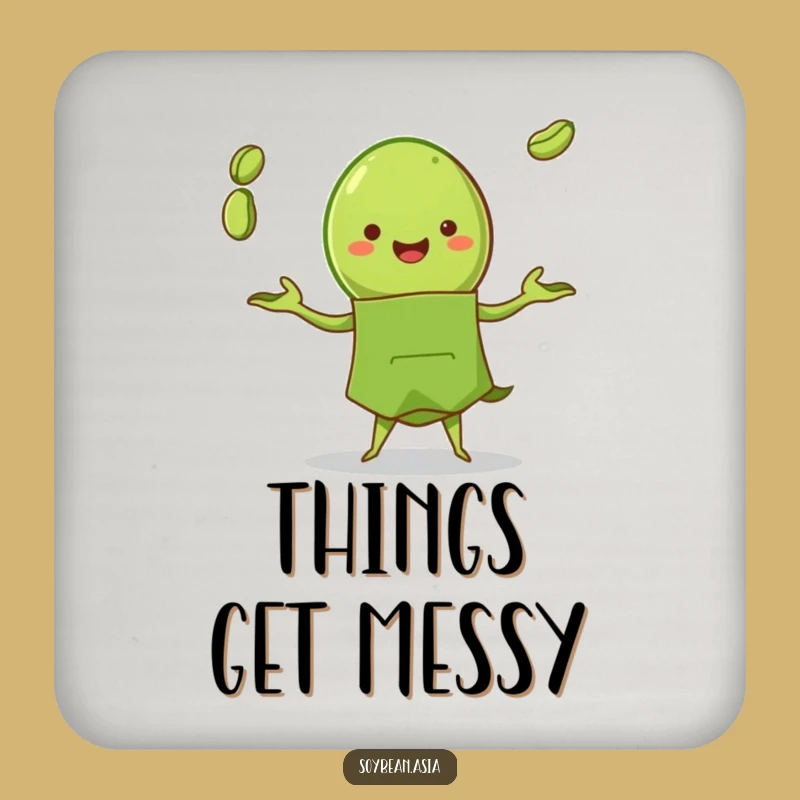 Funny Edamame Juggler Coasters: Protect Surfaces with Culinary Charm