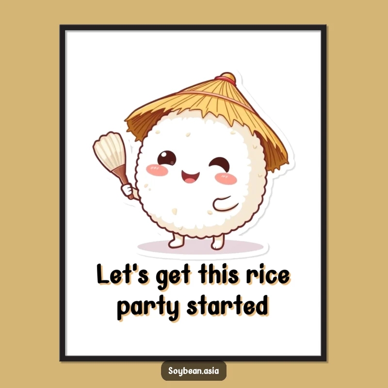 Funny Free Printable Wall Art: Happy Rice Ball Adds Whimsical Charm To Your Decor!