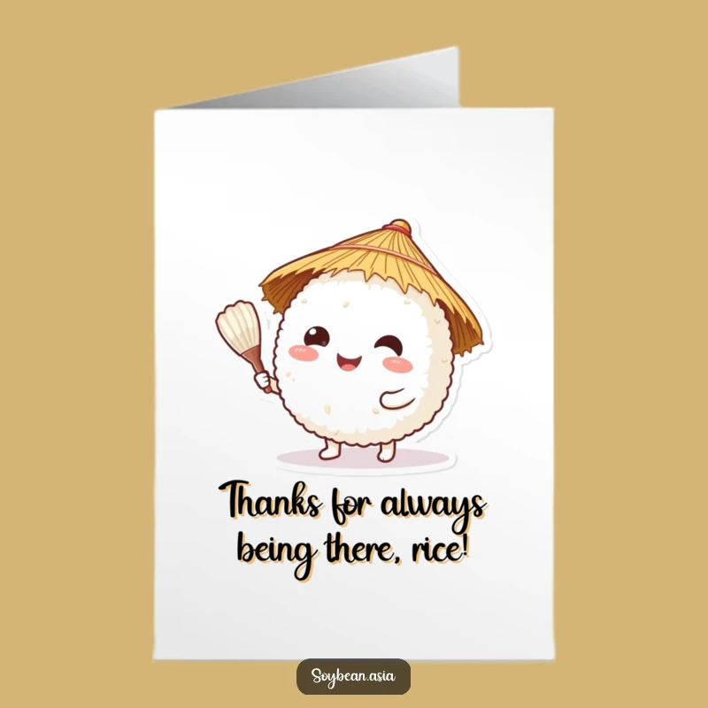 Free Printable Thank You Card: Rice Ball Offers Thanks With A Hearty, Printable Gesture!