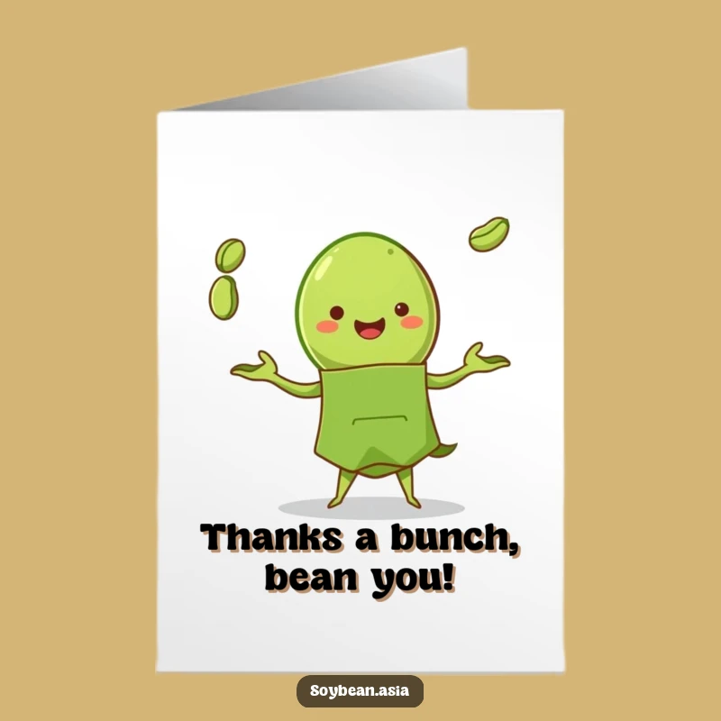 Free Printable Thank You Card: Juggling Edamame Expresses Gratitude With Printable Humor!